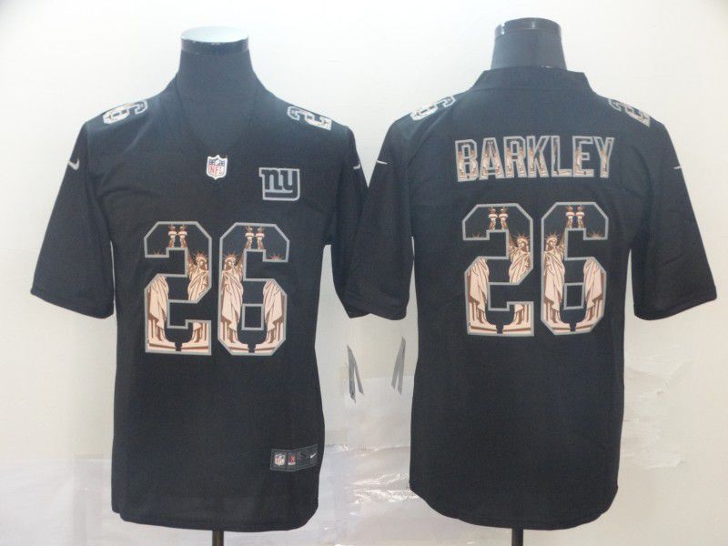 Men New York Giants #26 Barkley Black Goddess fashion Edition Nike NFL Jerseys
